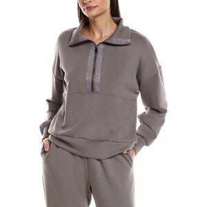 Ariella Womens Scuba 1/4-Zip Pullover, Gray